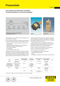 Pressostats pour installations de lubrification centralisée, circuits