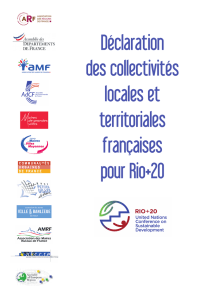 Déclaration des collectivités locales et territoriales françaises pour