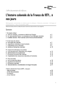 l`histoire coloniale de la France de 1871 à nos jours - Inter