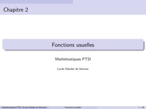 Fonctions usuelles - Mathématiques PTSI