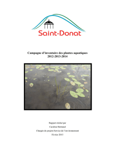 Inventaire des plantes aquatiques de Saint-Donat