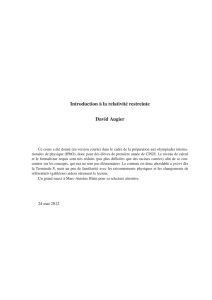 Introduction à la relativité restreinte David Augier