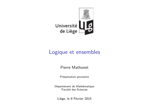 Logique et ensembles - Université de Liège
