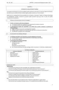 CHAPITRE 3 ECONOMIE DU DEVELOPPEMENT DURABLE La