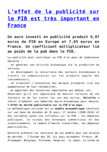 effet de la publicité sur le PIB est très important en France