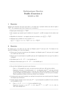 Mathématiques Discrètes Feuille d`exercices 2 MAM3 et SI3