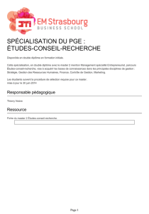 EM Strasbourg - Spécialisation du PGE : Études-conseil