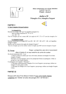Atelier n°8 Triangles d`or, triangles d`argent
