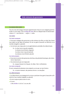 Aide-mémoire de grammaire