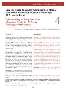 Epidémiologie du cancer pulmonaire au Maroc