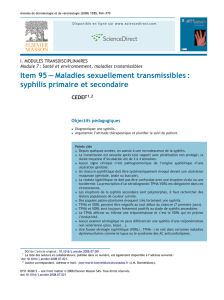 syphilis primaire et secondaire