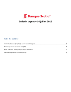 Bulletin urgent – 14 juillet 2015