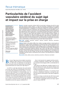 Particularités de l`accident vasculaire cérébral du sujet âgé et impact