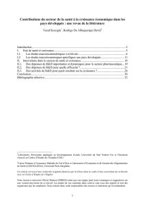 Contributions du secteur de la santé à la croissance économique