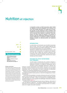 Nutritionet infection - Revue Médicale Suisse