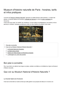 Museum d`histoire naturelle de Paris : horaires, tarifs et infos pratiques