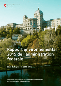 Rapport environnemental 2015 de l`administration fédérale - ETH-Rat