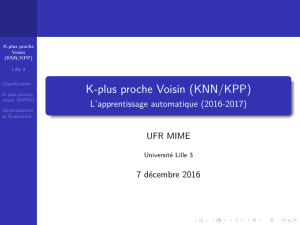 K-plus proche Voisin (KNN/KPP) - L`apprentissage automatique