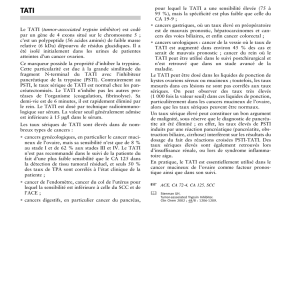 Le TATI ( tumor-associated trypsin inhibitor ) est codé par un gène