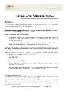 Recommandation Communication Publicitaire Digitale