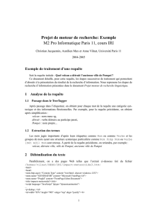 Projet de moteur de recherche: Exemple M2 Pro Informatique