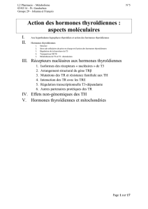 Action des hormones thyroïdiennes : aspects moléculaires
