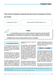 Place de la scintigraphie osseuse dans les tumeurs osseuses
