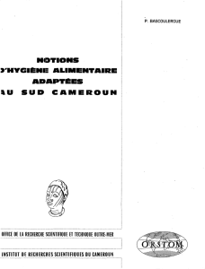 Notions d`hygiène alimentaire adaptées au Sud Cameroun