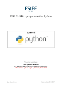ISBS B1-ST01 : programmation Python Tutoriel