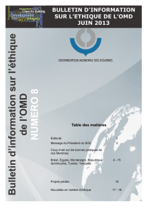 Bulletin d`information sur l`éthique, n°8, Juin 2013 | pdf