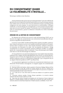 DU CONSENTEmENT QUAND LA VULNÉRABILITÉ S`INSTALLE…