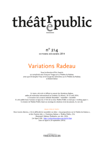 Théâtre/Public 214 – Fl. Garcin-Marrou, Cinq propositions sur le