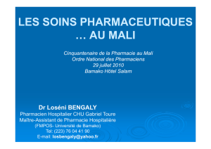 Les soins Pharmaceutiques