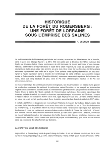 HISTORIQUE DE LA FORÊT DU ROMERSBERG : UNE FORET DE