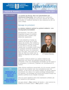 cyberbulletin Vol8-2 février 2011 - The College of Family Physicians