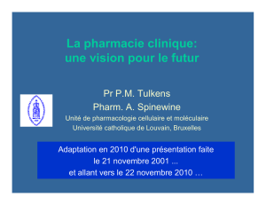 La pharmacie clinique - Université catholique de Louvain