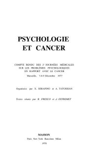 PSYCHOLOGIE ET CANCER