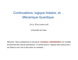 Continuations, logique linéaire, et. . . Mécanique Quantique