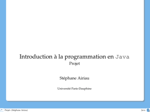 Introduction à la programmation en Java - Projet