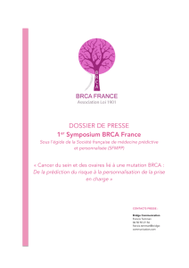DOSSIER DE PRESSE 1er Symposium BRCA France