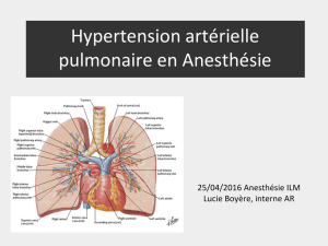 Hypertension artérielle pulmonaire en Anesthésie