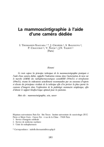 La mammoscintigraphie à l`aide d`une caméra dédiée