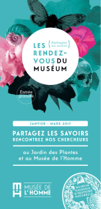 Programme dES rendez-Vous du Muséum janvier-avril