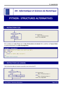 Cours Python - Structures alternatives