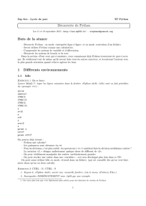 Découverte de Python Buts de la séance 1 Différents