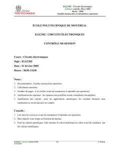 ÉCOLE POLYTECHNIQUE DE MONTRÉAL ELE2302 : CIRCUITS