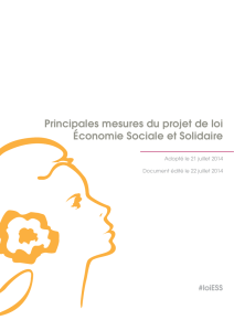 Principales mesures du projet de loi Économie Sociale et Solidaire