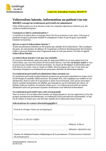 Tuberculose latente, information au patient (19-09