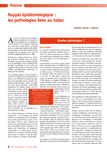 Rappel &eacute;pid&eacute;miologique : les pathologies li&eacute;es au tabac