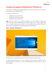 Processus de migration Bitdefender sur Windows 10